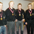 Vinnerne fra Sørreisa, fra venstre Dag Stokkvik, Svein Olsen, Steingrim Ovesen og Johnny Reinholdtsen